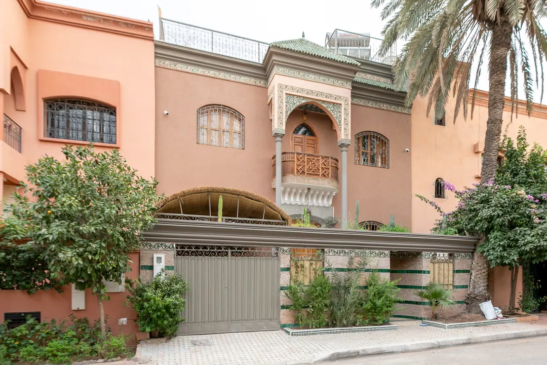The quiet residential street in front of the riad